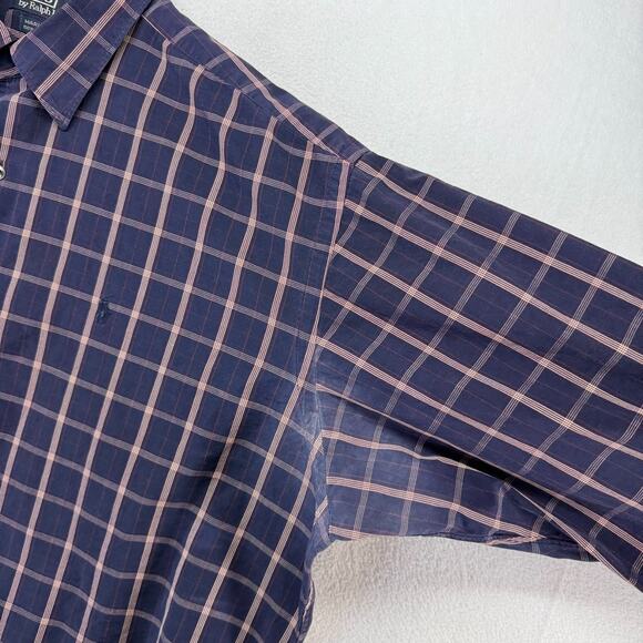 Vintage Ralph Lauren Shirt Men's XL Blue Marlowe Pony Check Preppy Festive 90s - Picture 6 of 11